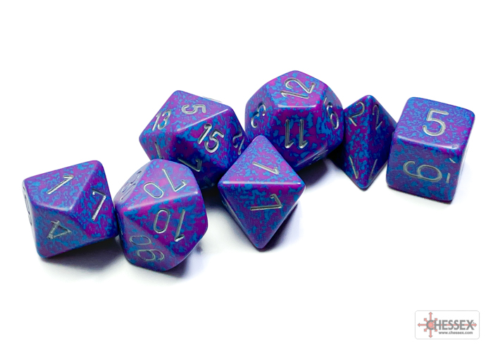 Speckled Silver Tetra Polyhedral 7-Dice Set - CHX25347